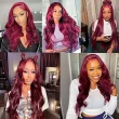5x5 HD 99j Burgundy Body Wave Lace Closure Wigs Human Hair 