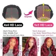 5x5 HD 99j Burgundy Body Wave Lace Closure Wigs Human Hair 