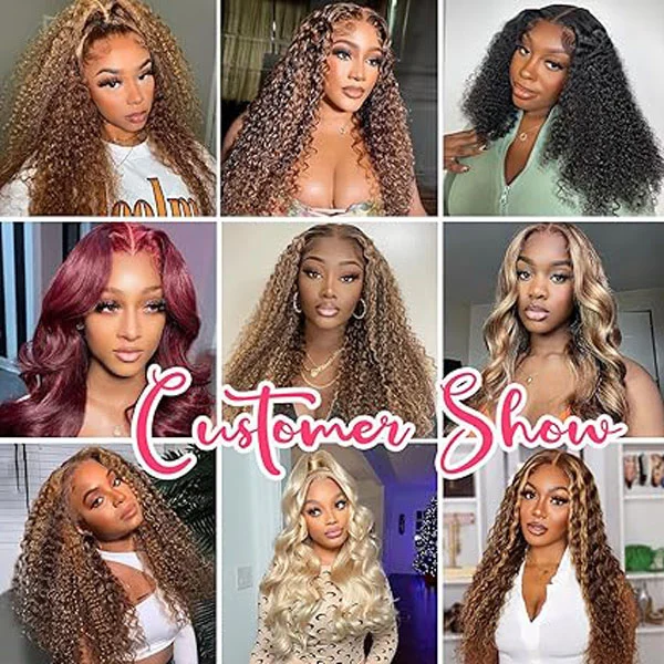 P4/27 Honey Blonde Deep Wave 5x5 HD Lace Closure Wigs Human Hair 