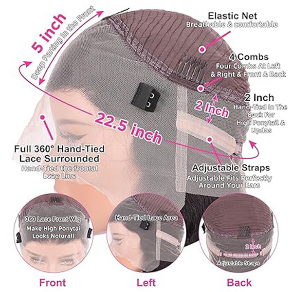 Chocolate Brown Lace Front Wig Human Hair 360 Body Wave Wigs