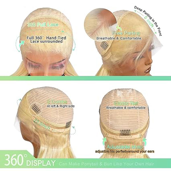 613 360 Body Wave Lace Front Wig Human Hair Wigs