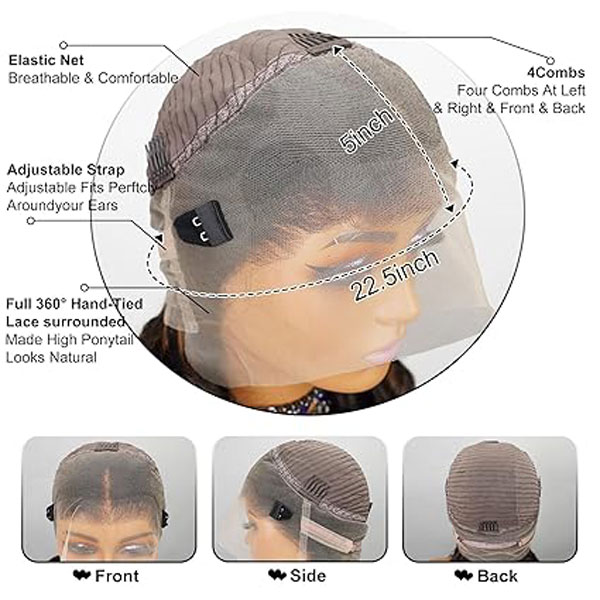 360 Lace Front Wigs Human Hair FBP30 Highlight Body Wave Wig 