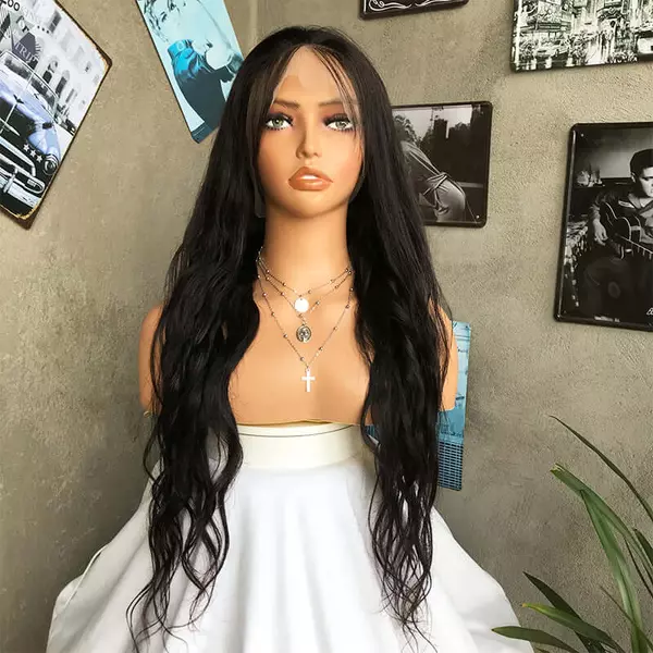 Full Lace Wig Body Wave Natural Black Human Hair Wig