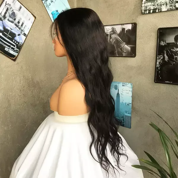 Full Lace Wig Body Wave Natural Black Human Hair Wig