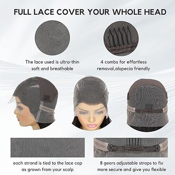 Straight Real Full Lace Human Hair Wigs