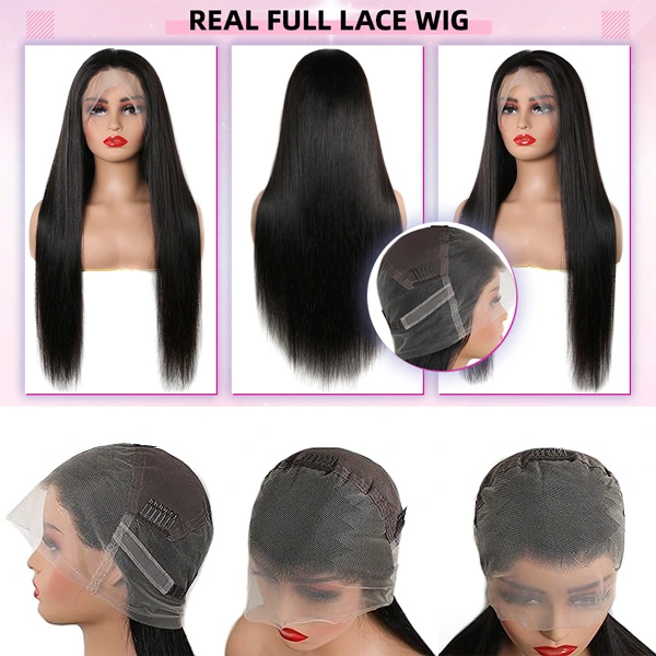 Straight Real Full Lace Human Hair Wigs