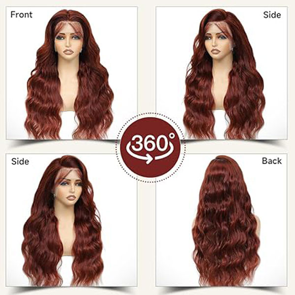 Reddish Brown Lace Front Wigs Human Hair 13x4 HD Body Wave Wigs