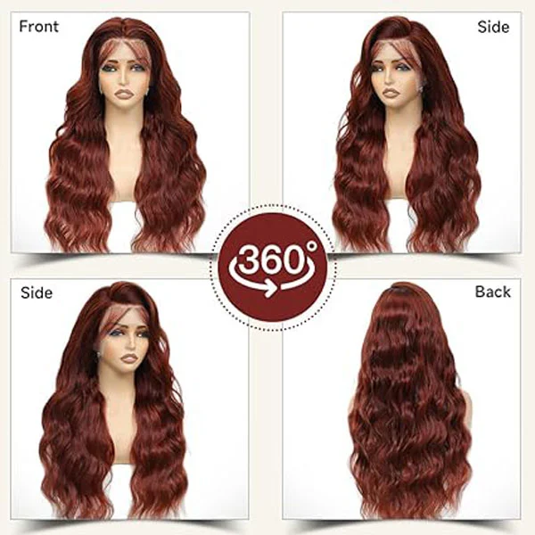 Reddish Brown Lace Front Wigs Human Hair 13x4 HD Body Wave Wigs