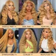 Honey Blonde 27# 13x4 HD Lace Front Wig Human Hair Wig Body Wave