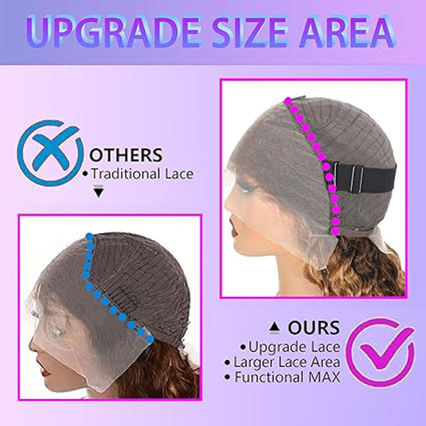 Highlight 4/27 13x4 Deep Wave Lace Front Wig Human Hair Wigs 