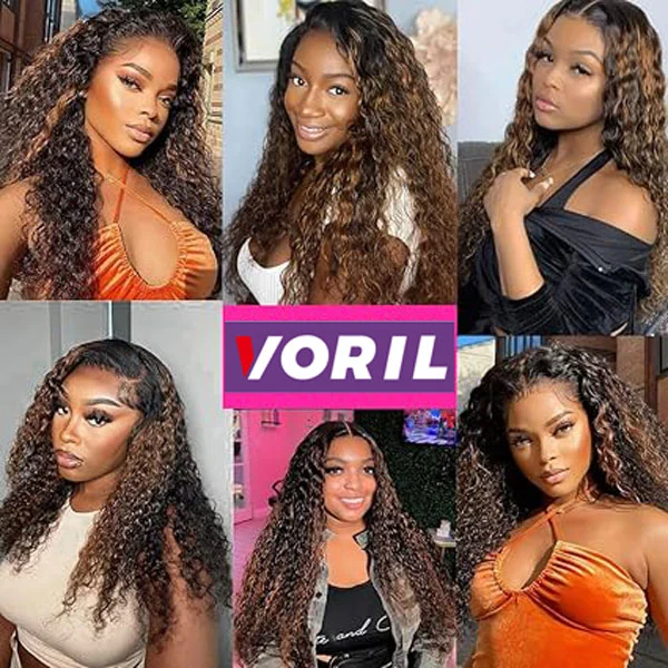 1B/30 Deep Wave 13x4 HD Lace Front Wigs Human Hair Curly Wigs
