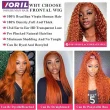 13x4 HD Ginger Orange Deep Wave Lace Front Wigs Human Hair Glueless Curly Wigs 