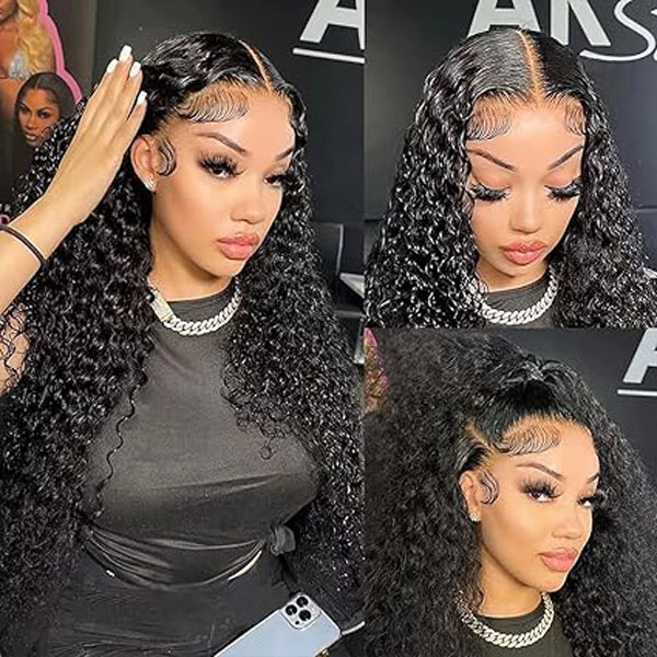 Water Wave Lace Front Wigs 13x4 HD Glueless Human Hair Wet and Wavy Wigs
