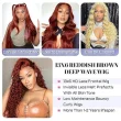 13x6 Reddish Brown Lace Front Wigs Human Hair Deep Wave Wig 