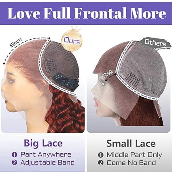 13x6 Reddish Brown Lace Front Wigs Human Hair Deep Wave Wig 