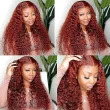 13x6 Reddish Brown Lace Front Wigs Human Hair Deep Wave Wig 