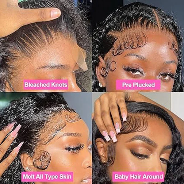 13x6 Deep Wave Lace Front Wigs Human Hair Glueless HD Lace Wigs