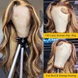 Highlight 4/27 13x6 HD Lace Front Wig Human Hair Body Wave Glueless Wigs 