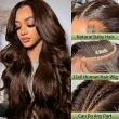 13x6 HD Chocolate Brown Lace Front Wig Human Hair Body Wave Wigs 