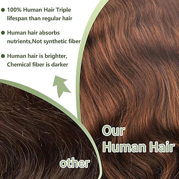 13x6 HD Chocolate Brown Lace Front Wig Human Hair Body Wave Wigs 