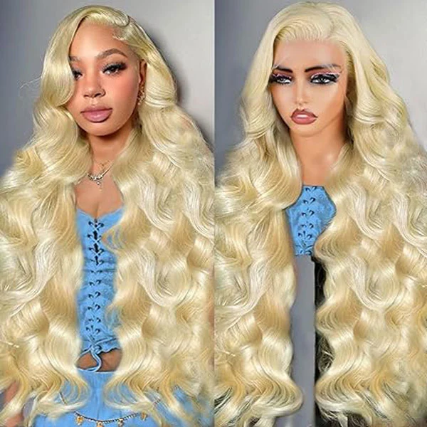 613 13x6 Lace Front Wig Human Hair Body Wave Blonde Wig 