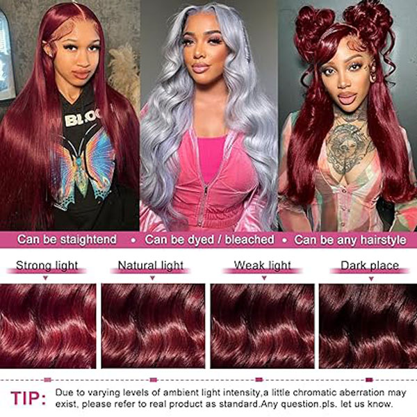 99J Burgundy 13x6 HD Body Wave Lace Front Wigs Glueless Human Hair Wigs 