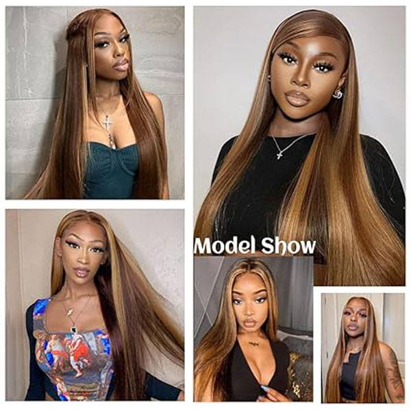 Honey Blonde 4/27 13X6 Lace Front Wigs Human Hair Straight Wigs 