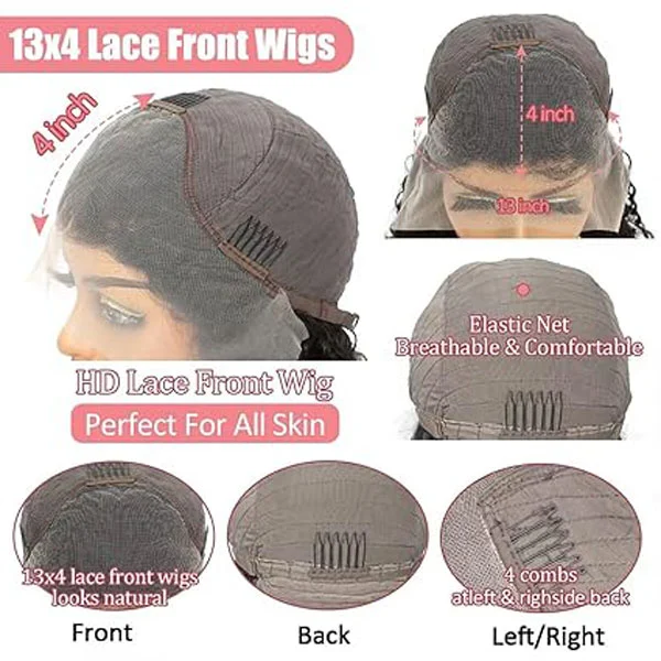 13x4 Deep Wave Bob Wig Human Hair 