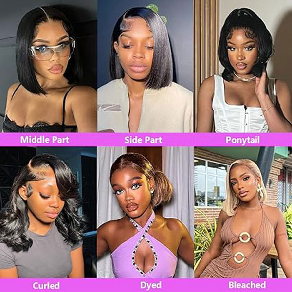 Straight Bob Wig Human Hair 6X6 Closure Wigs HD Lace Wigs 