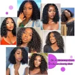 4x4 Glueless Wigs Water Wave Bob Wig Human Hair Lace Closure Wigs 