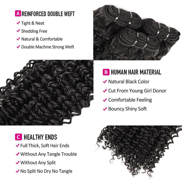 Double Drawn Kinky Curly Bundle Hair