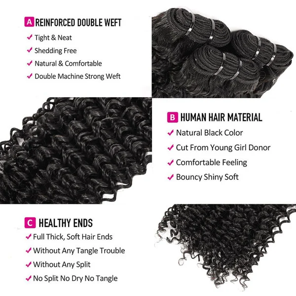 Double Drawn Kinky Curly Bundle Hair