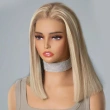 P16/613 Blonde Highlight Straight 13x6 Lace Front Wig Human Hair BOB