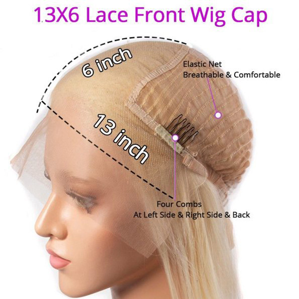 P16/613 Blonde Highlight Straight 13x6 Lace Front Wig Human Hair BOB