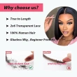 2X6 Lace Closure Bob Wig Human Hair Straight Glueless Wigs