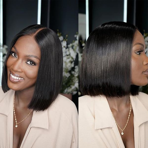 2X6 Lace Closure Bob Wig Human Hair Straight Glueless Wigs