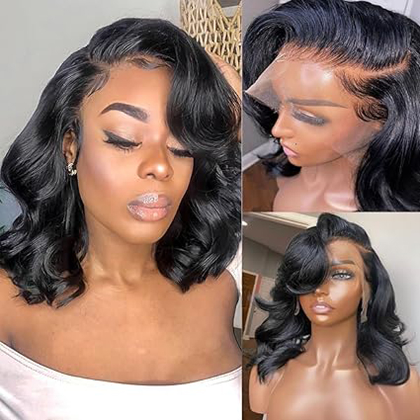 Body Wave Bob Wig Human Hair 13x6 Lace Front Wigs 