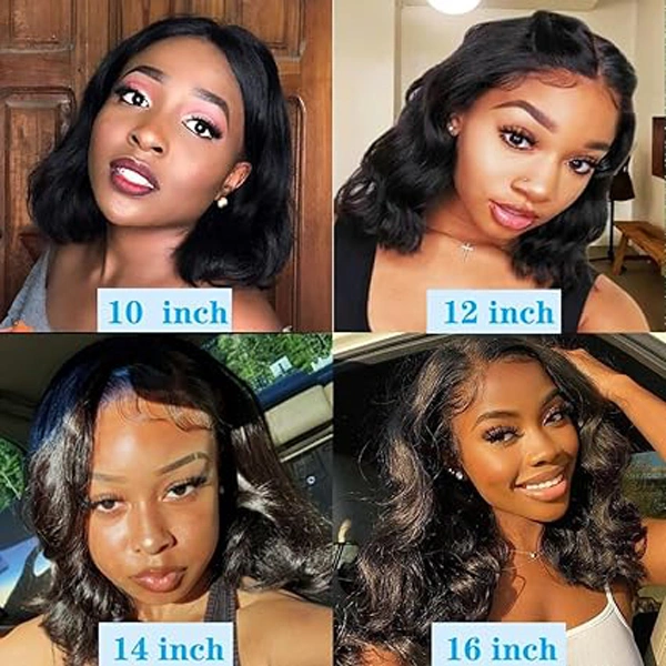 Body Wave Bob Wig Human Hair 13x6 Lace Front Wigs 