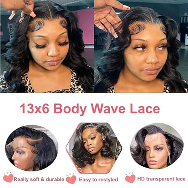Body Wave Bob Wig Human Hair 13x6 Lace Front Wigs 