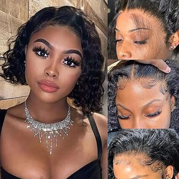13x6 Bob Wig Deep Wave Lace Front Wigs Human Hair Wigs 