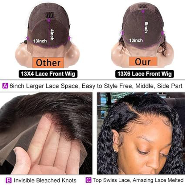 13x6 Bob Wig Deep Wave Lace Front Wigs Human Hair Wigs 