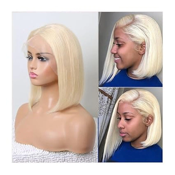 Blonde Bob Wig Human Hair Straight 13x6 Lace Front Wigs 