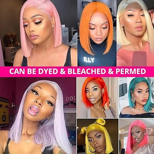 Blonde Bob Wig Human Hair Straight 13x6 Lace Front Wigs 