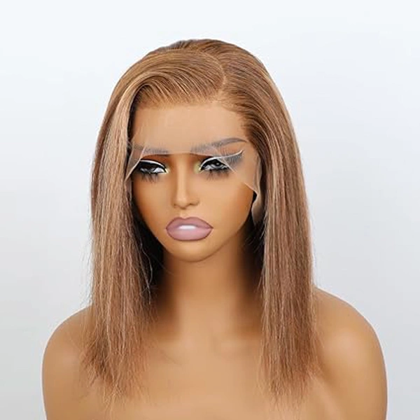 13x6 HD Lace Front Bob Wigs Highlight Straight Human Hair Wigs 
