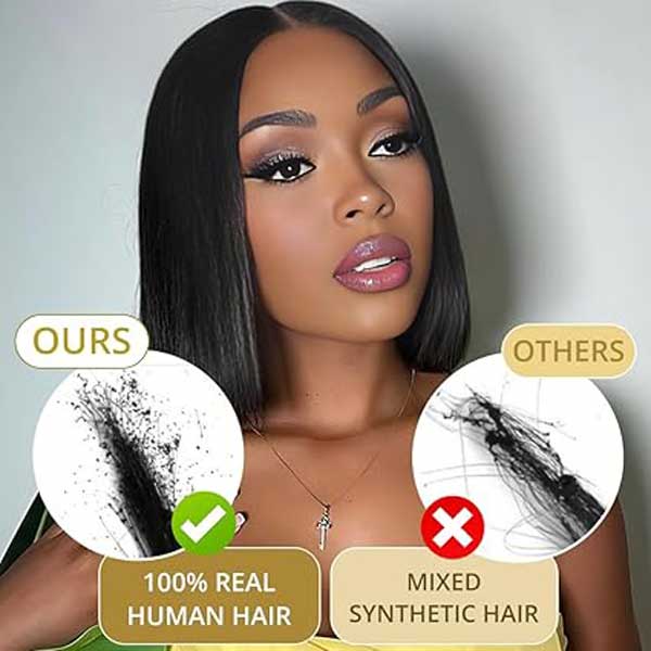9x6 Bob Wig Human Hair Glueless Wigs Straight Hair 