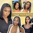 9x6 Bob Wig Human Hair Glueless Wigs Straight Hair 