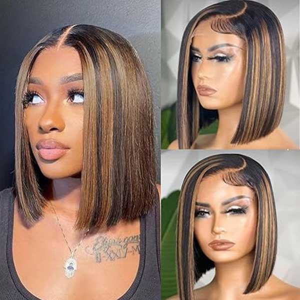 Straight 4X4 FB30 Glueless Bob Wig Human Hair Lace Closure Wigs 