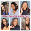 Straight 4X4 FB30 Glueless Bob Wig Human Hair Lace Closure Wigs 