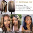 Straight 4X4 FB30 Glueless Bob Wig Human Hair Lace Closure Wigs 