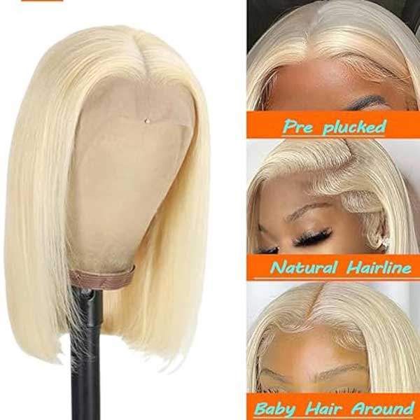 Straight Bob Wig Human Hair 613 13X4 Lace Front Wig 
